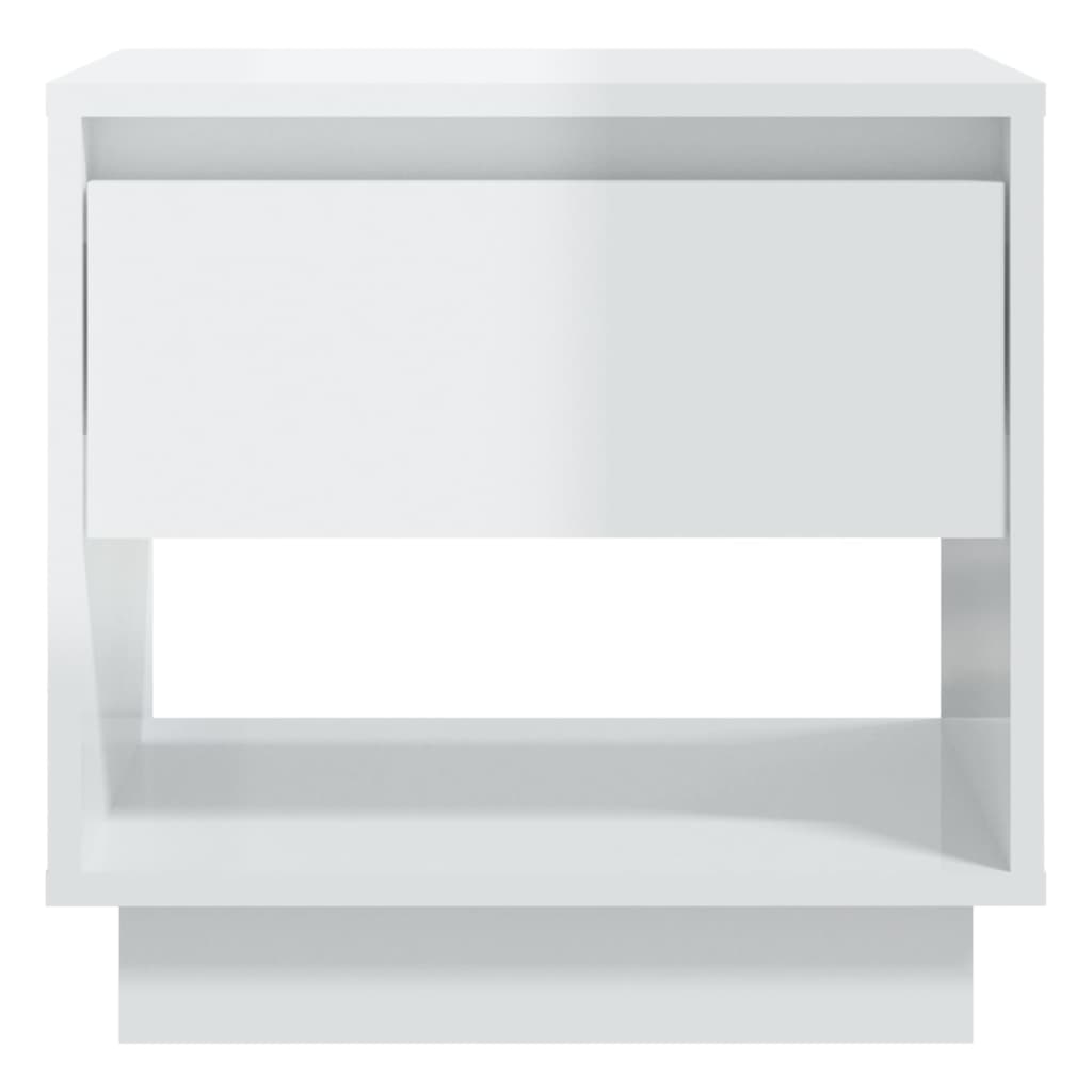 Mesa de cabeceira 45x34x44 cm contraplacado branco brilhante