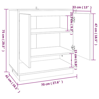 Aparador Moura de 2 Portas de 70 cm - Carvalho  - Design Nórdico