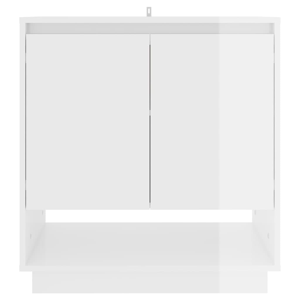 Aparador Moura de 2 Portas de 70 cm - Branco Brilhante  - Design Nórdico