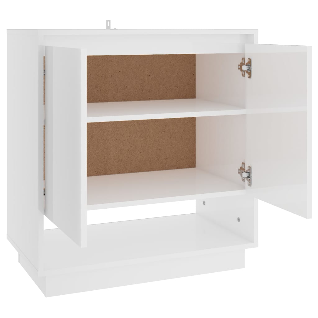 Aparador Moura de 2 Portas de 70 cm - Branco Brilhante  - Design Nórdico