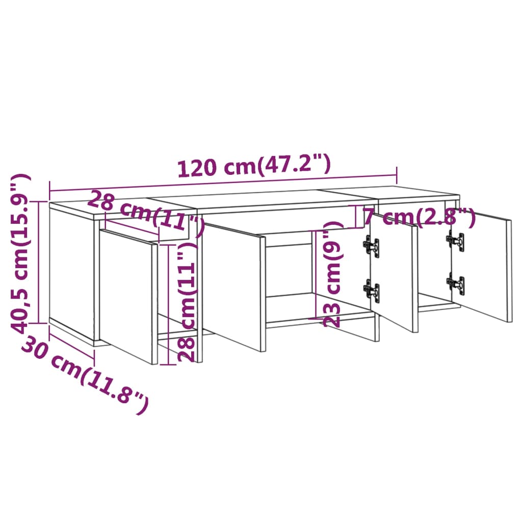 Móvel de TV Endy de 120cm - Branco - Design Moderno