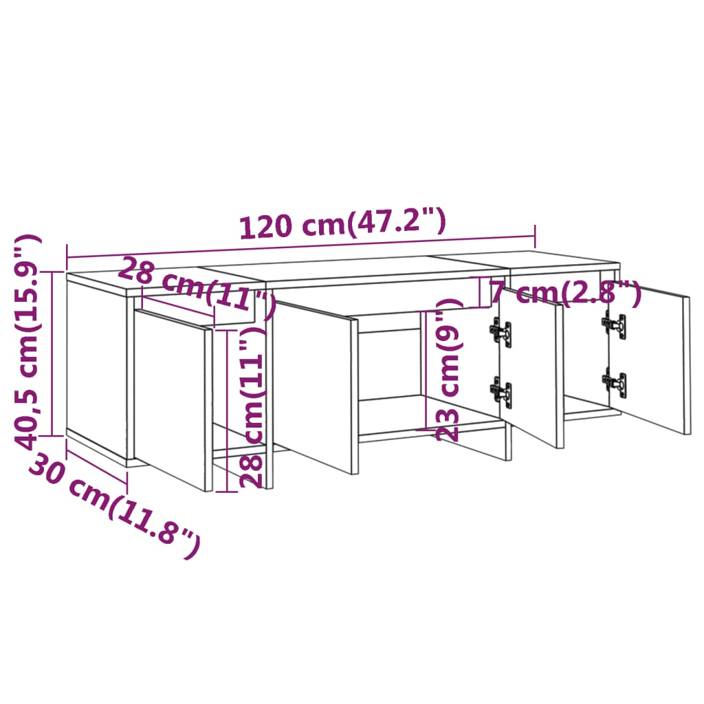 Móvel de TV Endy de 120cm - Carvalho - Design Moderno