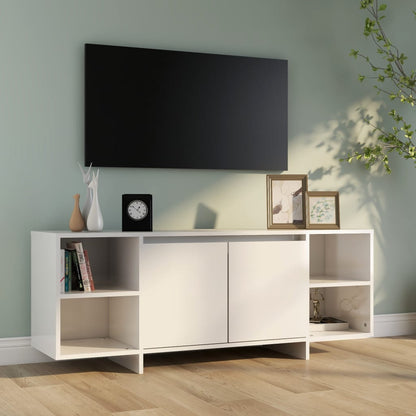 Móvel de TV Endy com 2 Portas de 130cm - Branco Brilhante - Design Moderno