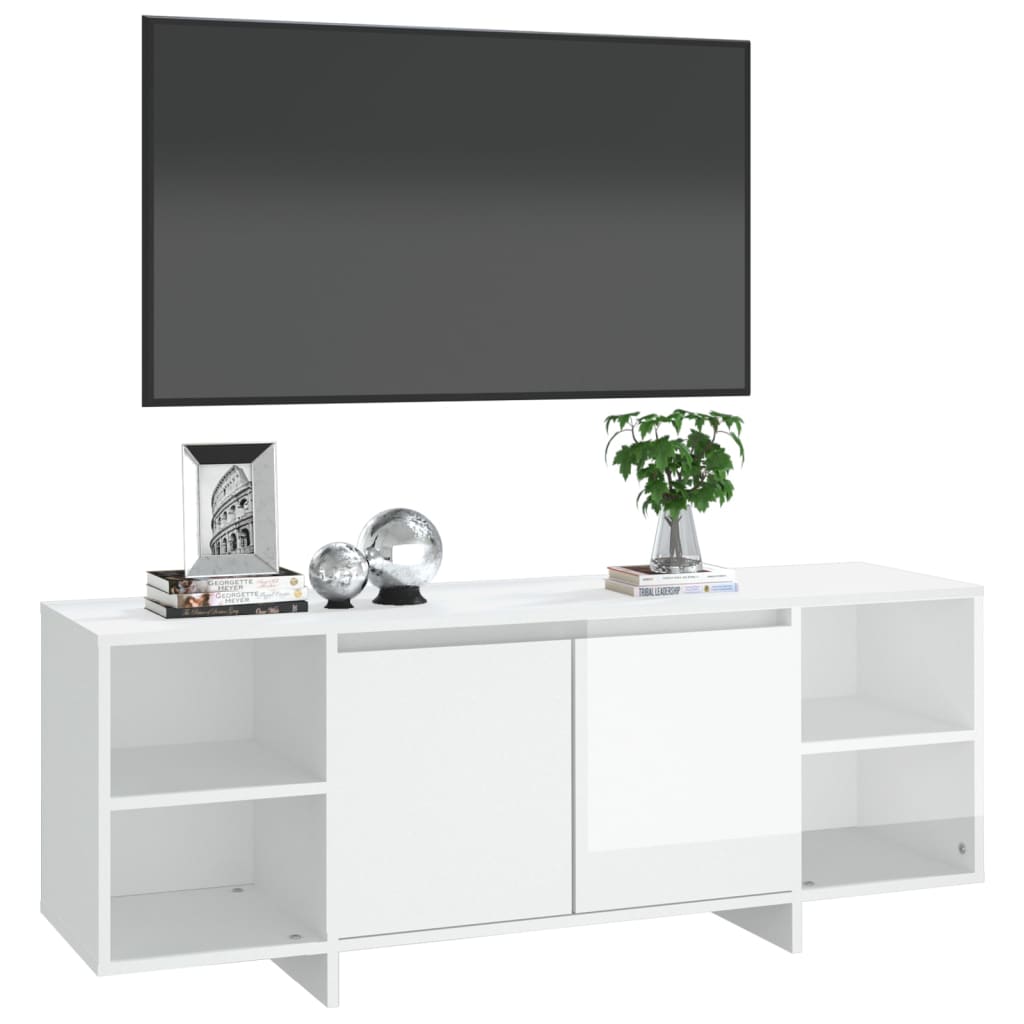 Móvel de TV Endy com 2 Portas de 130cm - Branco Brilhante - Design Moderno