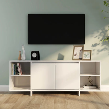 Móvel de TV Endy com 2 Portas de 130cm - Branco Brilhante - Design Moderno