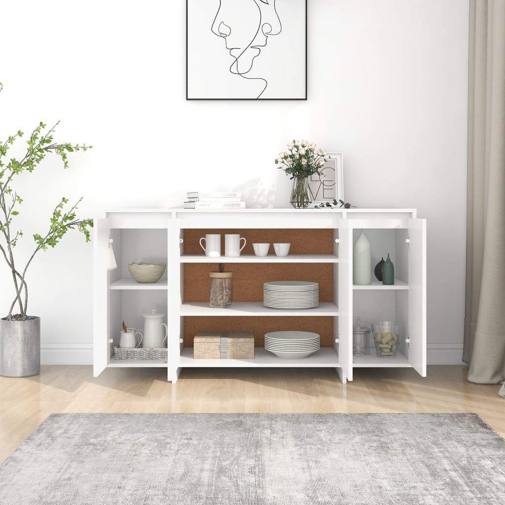 Aparador Endy de 135 cm - Branco - Design Moderno