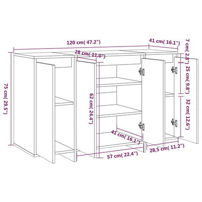 Aparador Endy de 120 cm - Carvalho - Design Moderno