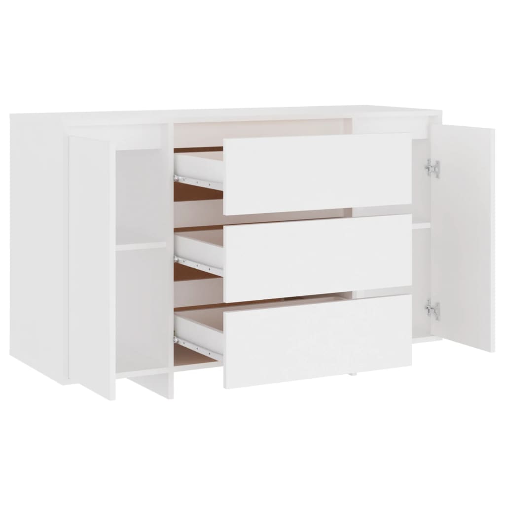 Aparador Endy com 3 Gavetas de 120 cm - Branco - Design Moderno