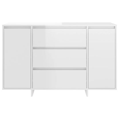 Aparador Endy com 3 Gavetas de 120 cm - Branco Brilhante - Design Moderno