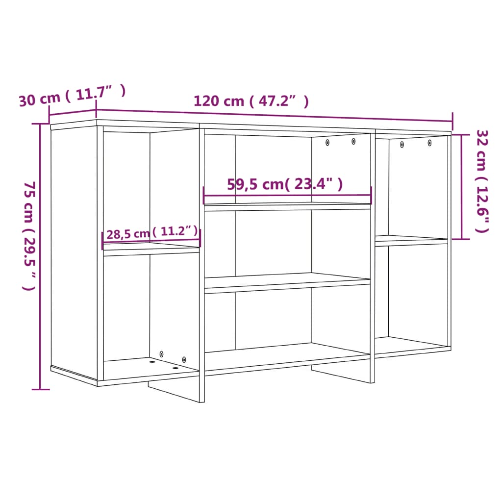 Aparador Endy Aberto de 120 cm - Branco - Design Moderno