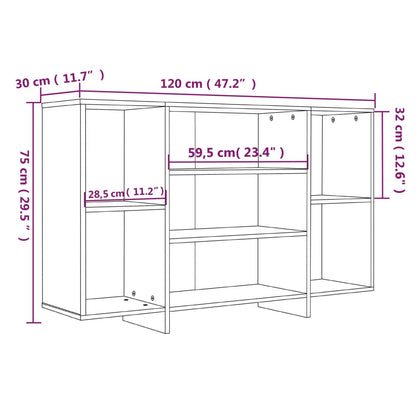 Aparador Endy Aberto de 120 cm - Branco - Design Moderno