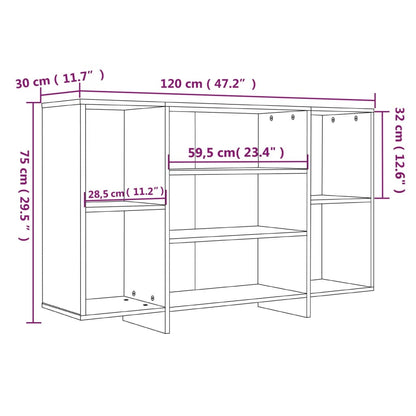 Aparador Endy Aberto de 120 cm - Carvalho - Design Moderno