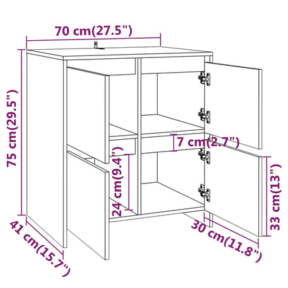 Aparador Endy de 4 Portas de 70 cm - Carvalho - Design Moderno