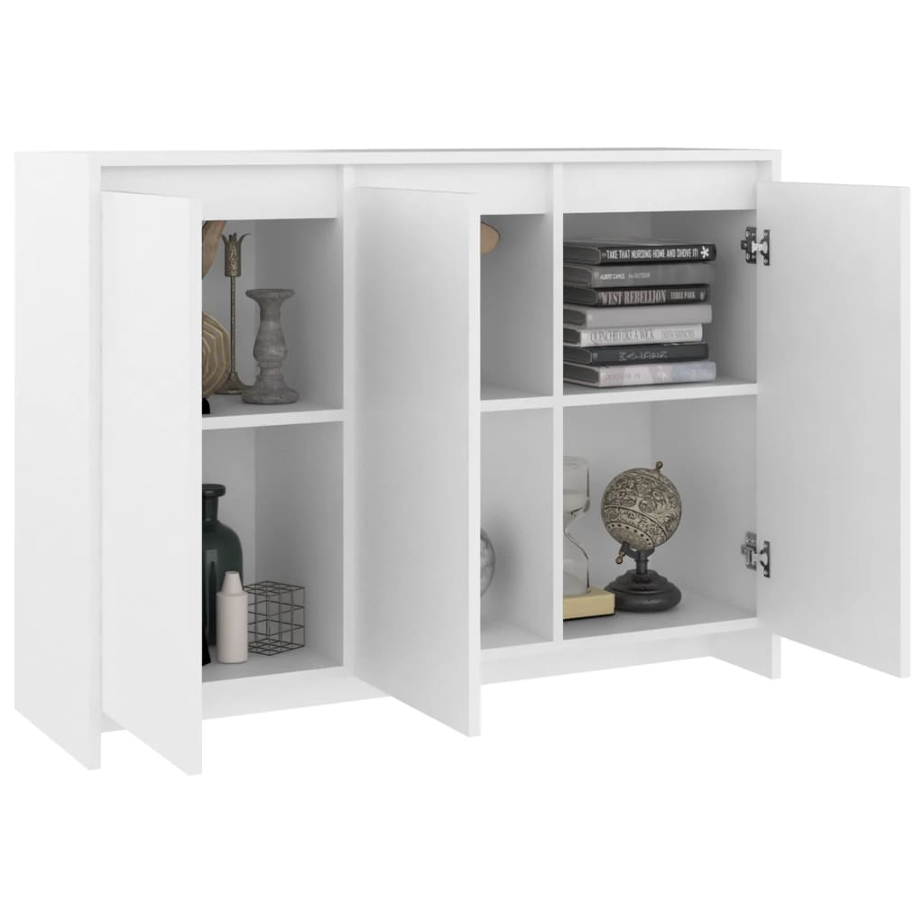 Aparador Endy de 3 Portas de 102 cm - Branco - Design Moderno