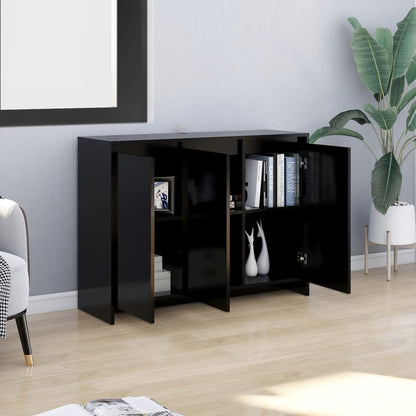 Aparador Endy de 3 Portas de 102 cm - Preto - Design Moderno