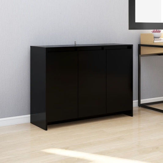 Aparador Endy de 3 Portas de 102 cm - Preto - Design Moderno