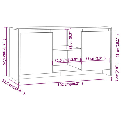 Móvel de TV 102x37,5x52,5 cm contraplacado cor carvalho sonoma