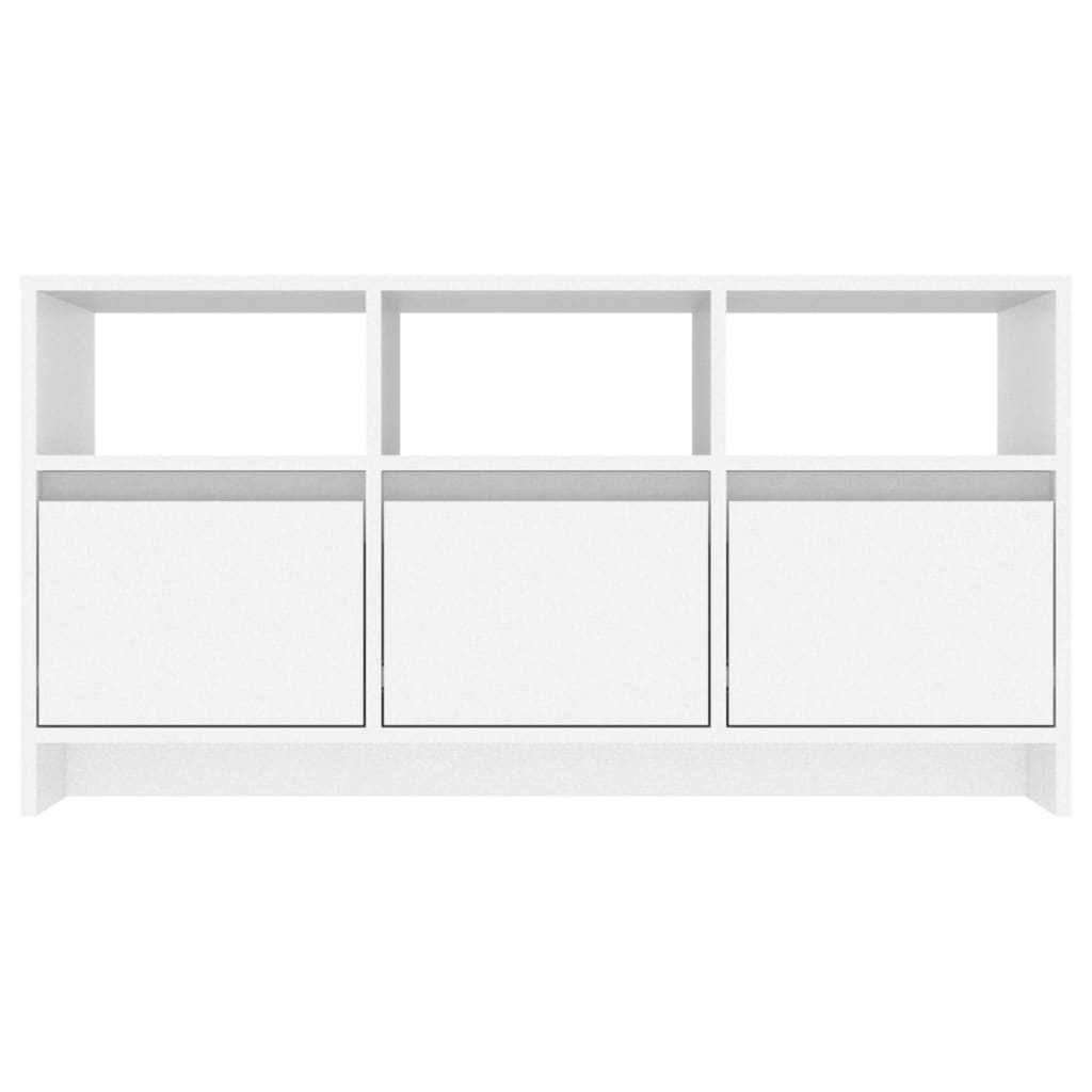 Móvel de TV Endy com 3 Gavetas e Compartimentos de 102 cm - Branco - Design Nórdico