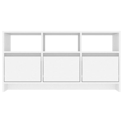 Móvel de TV Endy com 3 Gavetas e Compartimentos de 102 cm - Branco - Design Nórdico