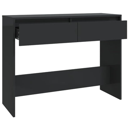 Consola de Entrada Gérard - 100x35x76,5 cm - Com 2 Gavetas - Aglomerado - Cor Preto - Design Minimalista