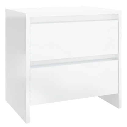 Mesas de cabeceira 2pcs 45x34,5x44,5cm aglome. branco brilhante