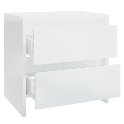 Mesas de cabeceira 2pcs 45x34,5x44,5cm aglome. branco brilhante