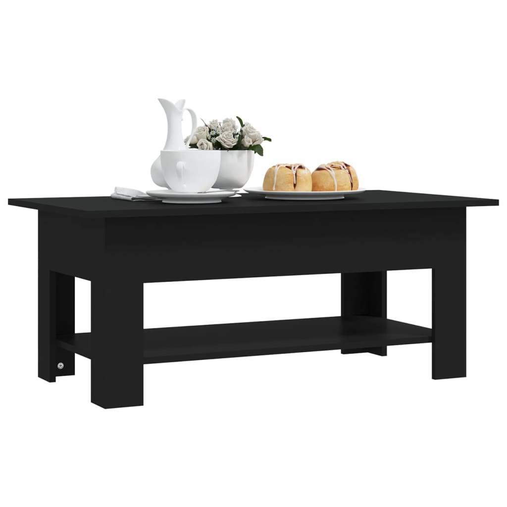 Mesa de centro 102x55x42 cm contraplacado preto