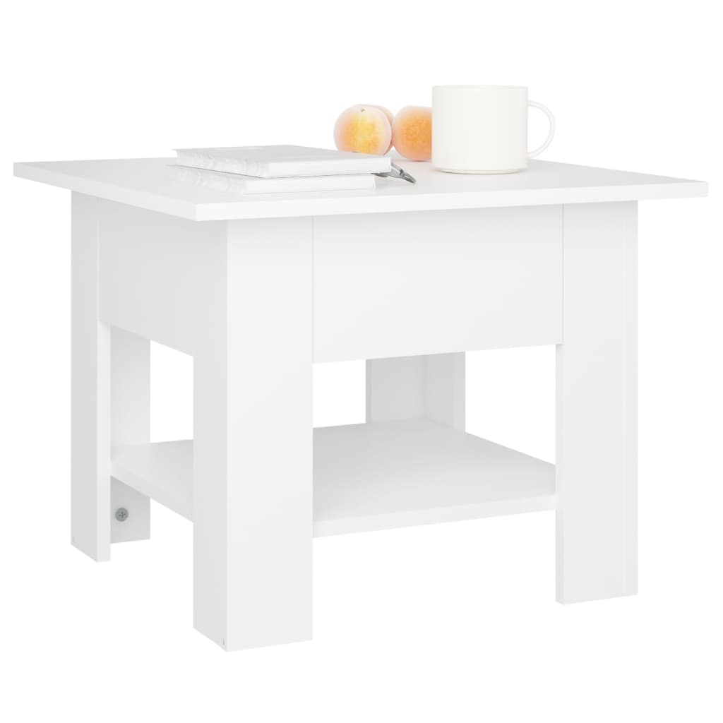 Mesa de centro 55x55x42 cm contraplacado branco