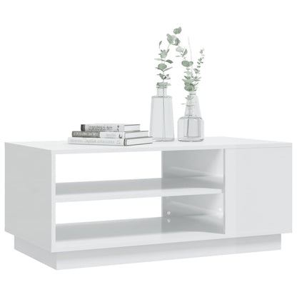 Mesa de centro 102x55x43 cm aglomerado branco brilhante