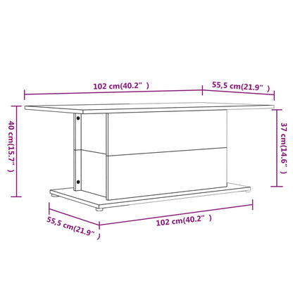 Mesa de centro 102x55,5x40 cm contraplacado cor carvalho sonoma