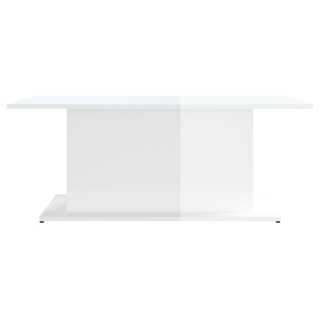 Mesa de centro 102x55,5x40 cm contraplacado branco brilhante