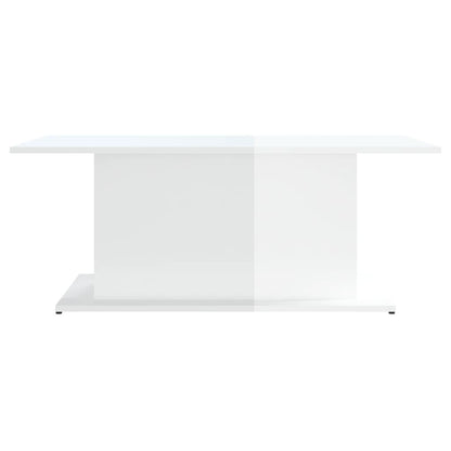 Mesa de centro 102x55,5x40 cm contraplacado branco brilhante