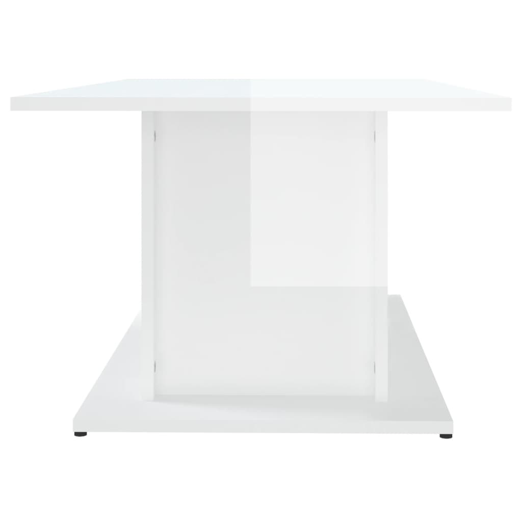 Mesa de centro 102x55,5x40 cm contraplacado branco brilhante