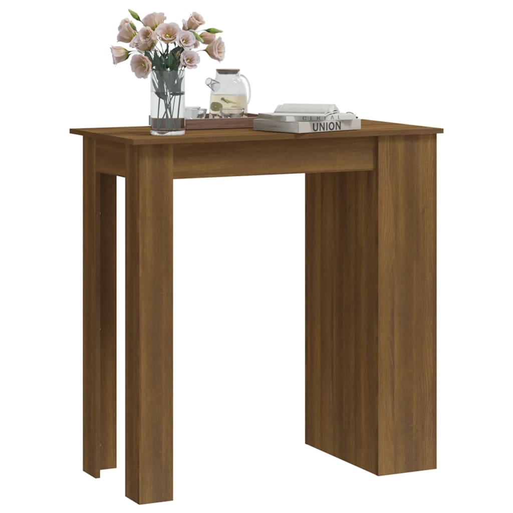 Mesa de Bar Amber com 3 Prateleiras de 102 cm - Castanho - Design Moderno