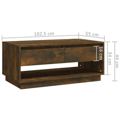 Mesa de Centro Madrid com 2 Gavetas de 102 cm - Madeira Rústica - Design Moderno