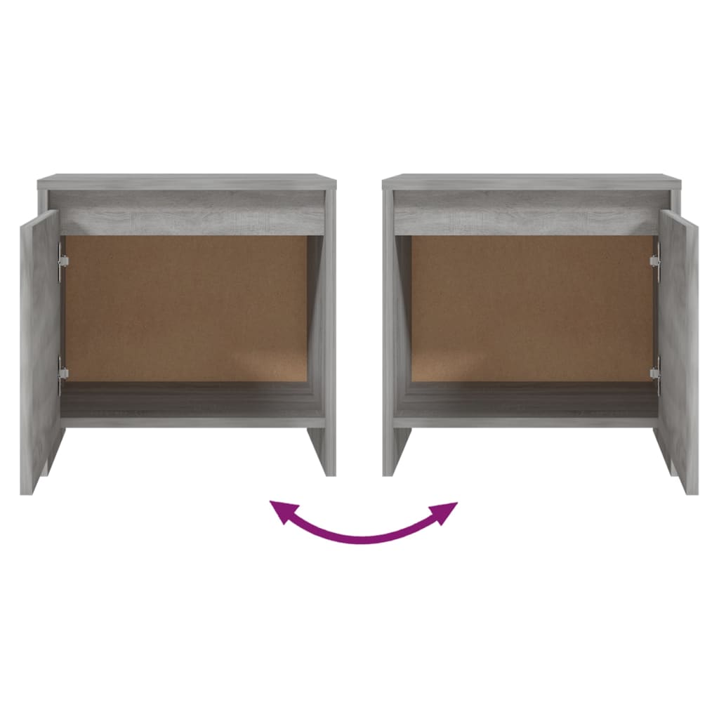 Mesa de Cabeceira Tolie - Cinzento - Design Moderno