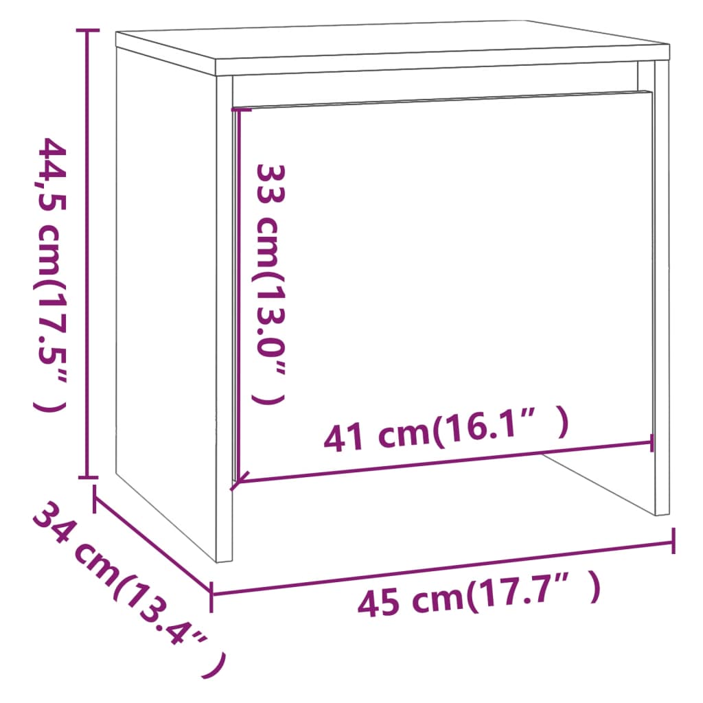 Mesa de Cabeceira Tolie - Cinzento - Design Moderno