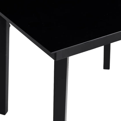 Mesa de jantar para jardim 80x80x74 cm aço e vidro preto