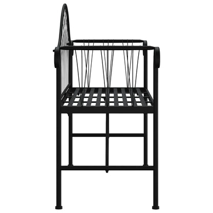 Banco de jardim de 2 lugares 128 cm aço preto