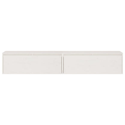 Armários de parede 2 pcs 100x30x35 cm pinho maciço branco