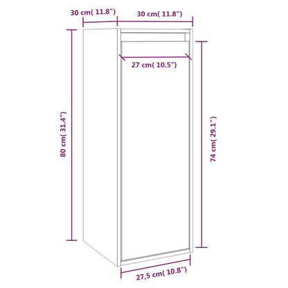 Armários de parede 2 pcs 30x30x80 cm pinho maciço cinzento