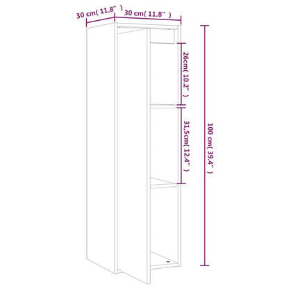 Armários de parede 2 pcs 30x30x100 cm pinho maciço branco