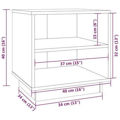 Mesa de cabeceira 40x34x40 cm pinho maciço castanho mel