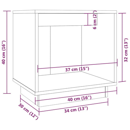 Mesa de cabeceira 40x30x40 cm pinho maciço castanho mel