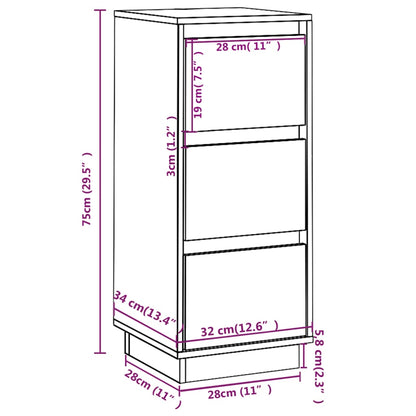 Aparadores 2 pcs 32x34x75 cm pinho maciço castanho mel