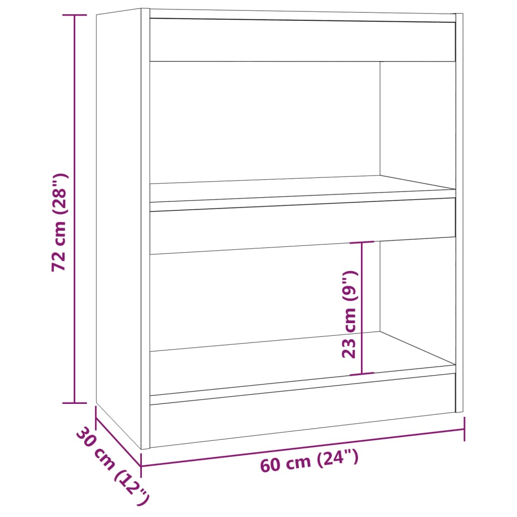 Estante/divisória 60x30x72 cm branco brilhante