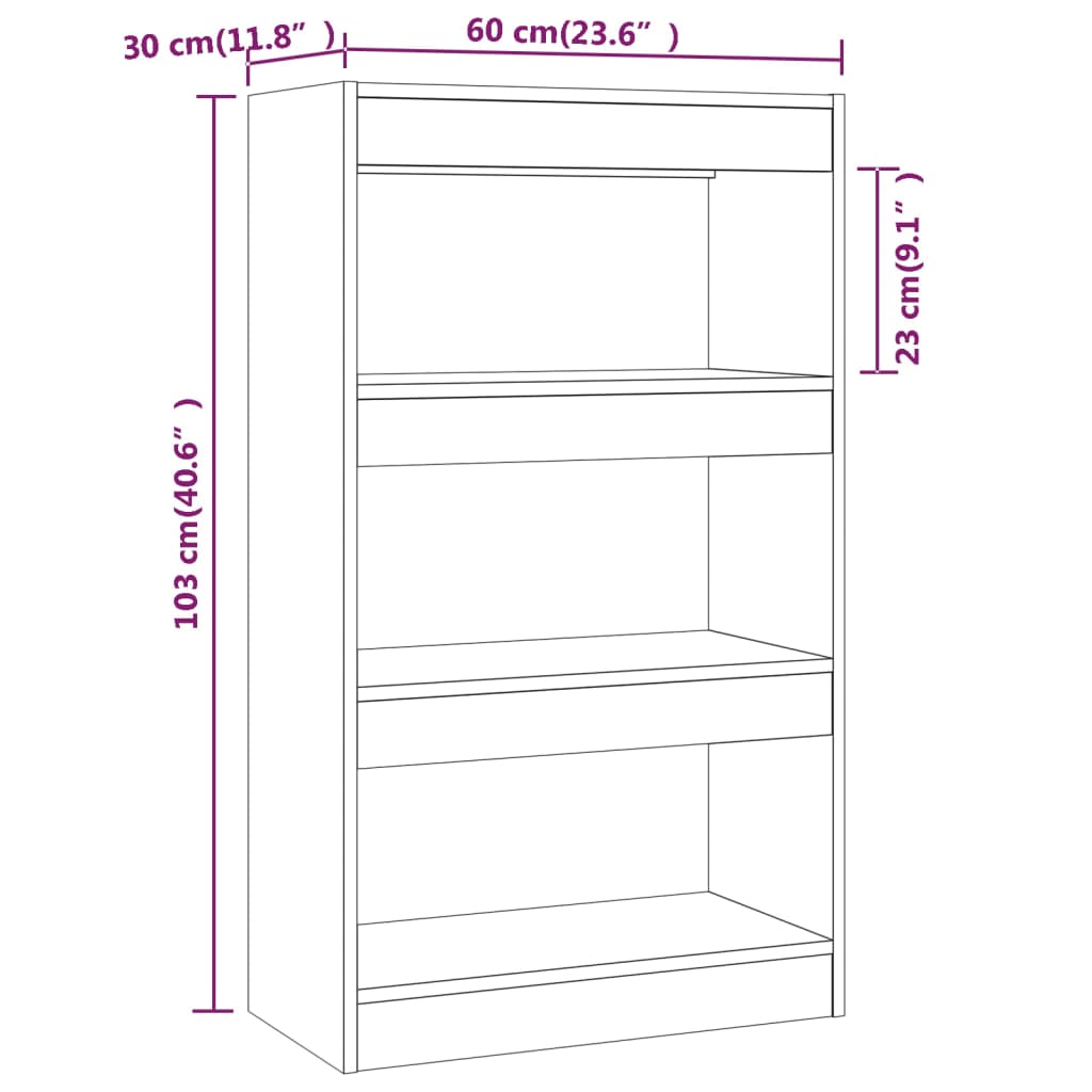 Estante/divisória 60x30x103 cm contraplacado branco