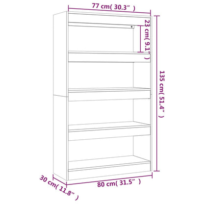 Estante/divisória 80x30x135 cm contraplacado branco brilhante