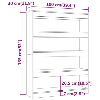 Estante/divisória 100x30x135 cm cor cinzento cimento