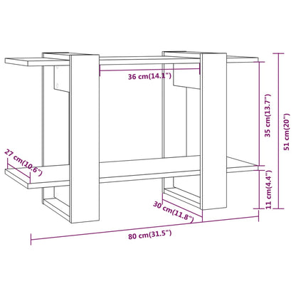 Estante/divisória 80x30x51 cm cor sonoma cinza